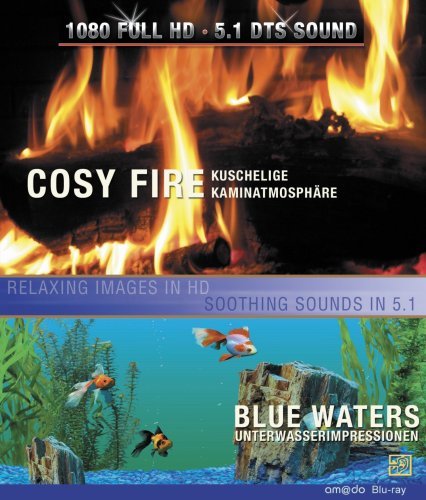 Cover for Flammen / fische · Cosy Fire &amp; Blue Waters - Tv-pejs &amp; Tv-akvarium [blu-ray] (DVD) (2023)