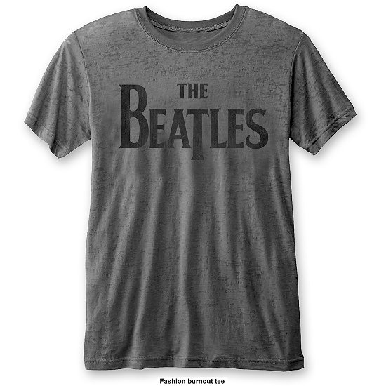 The Beatles Unisex T-Shirt: Drop T Logo Burnout - The Beatles - Mercancía - Apple Corps - Apparel - 5055979981800 - 
