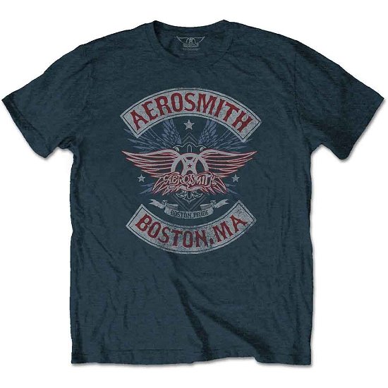 Cover for Aerosmith · Aerosmith Unisex T-Shirt: Boston Pride (T-shirt) [size M] [Blue - Unisex edition] (2020)