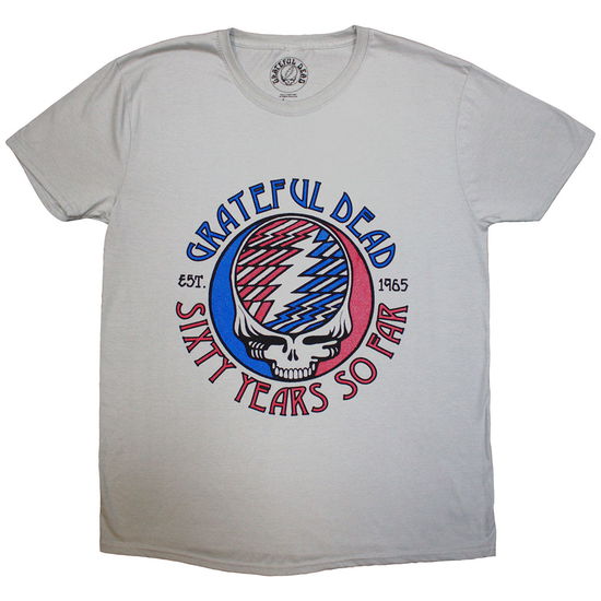 Grateful Dead Unisex T-Shirt: Stealie 60 (Grey) - Grateful Dead - Merchandise -  - 5056821090800 - December 17, 2024