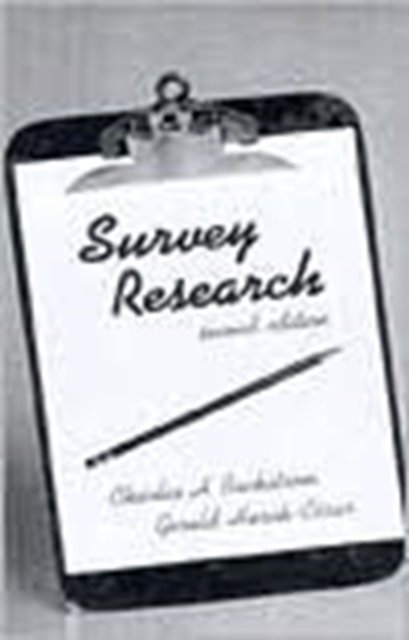 Survey Research - Charles H. Backstrom - Livros - Pearson Education (US) - 9780023050800 - 27 de janeiro de 1986
