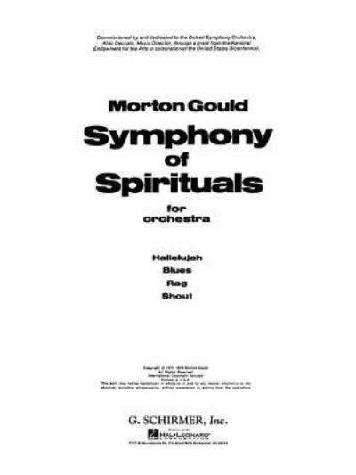 Cover for Morton Gould · Symphony of Spirituals (Sheet music) (1986)