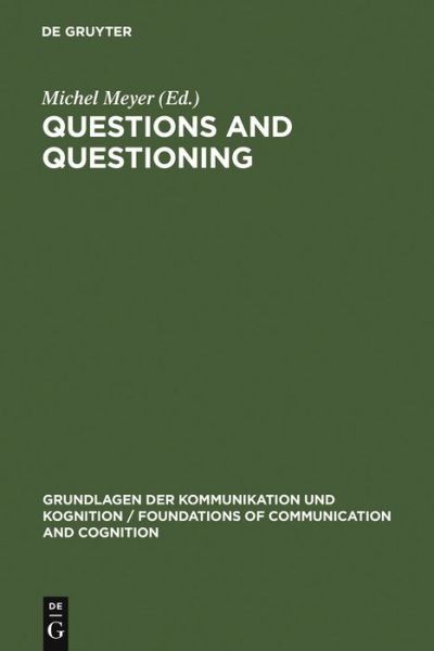 Cover for Michel Meyer · Questions and Questioning (Book) (1988)