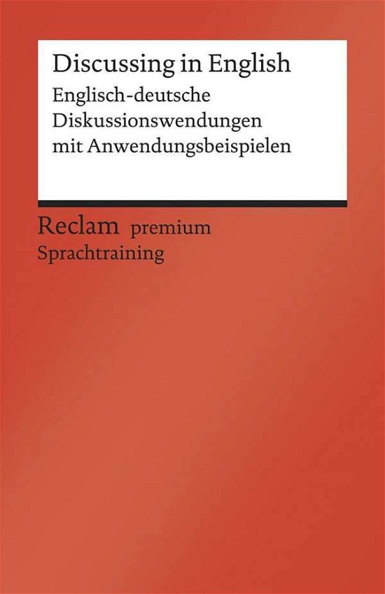 Cover for Hohmann · Reclam UB 19980 Discussing in English (Book)