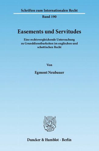Cover for Neubauer · Easements und Servitudes (Buch) (2012)