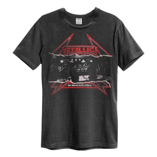 Cover for Metallica · Metallica - Young Metal Attack Amplified Vintage Charcoal Medium T Shirt (T-shirt) [size M]