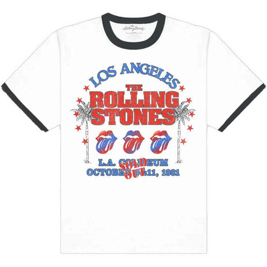 The Rolling Stones Unisex Ringer T-Shirt: American LA Tour - The Rolling Stones - Produtos -  - 5056561045801 - 