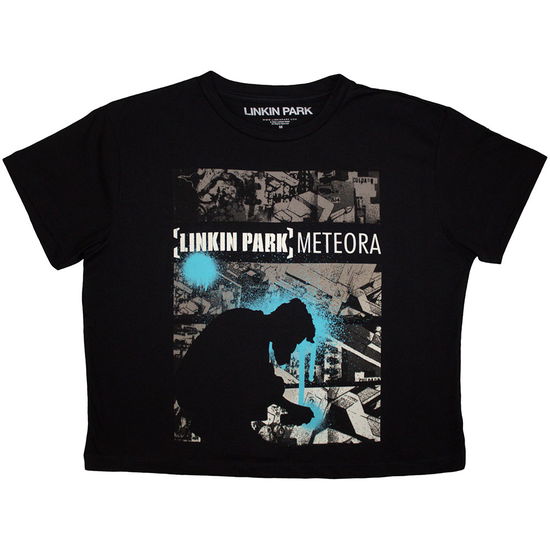 Linkin Park Ladies Crop Top: Meteora Drip Collage (Black) - Linkin Park - Merchandise - - 5056737295801 - October 17, 2024