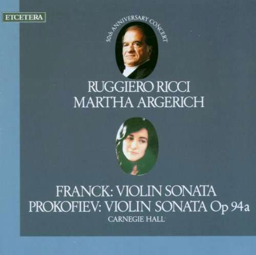 Franck / Prokofiev: Violin Sonatas - Ricci, Ruggiero / Martha Argerich - Musik - ETCETERA - 8711525103801 - 5. februar 2021