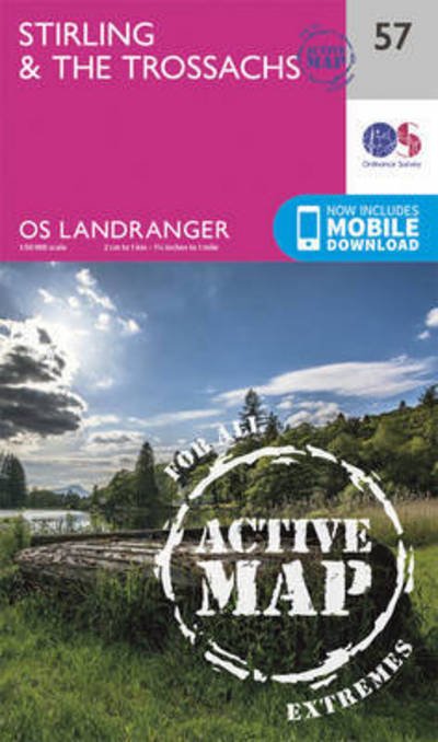 Cover for Ordnance Survey · Stirling &amp; the Trossachs - OS Landranger Active Map (Landkart) [February 2016 edition] (2016)
