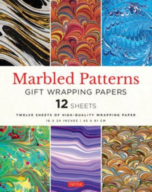Marbled Patterns Gift Wrapping Papers - 12 sheets: 18 x 24 inch (45 x 61 cm) Wrapping Paper - - Bøger - Tuttle Publishing - 9780804854801 - 14. marts 2023