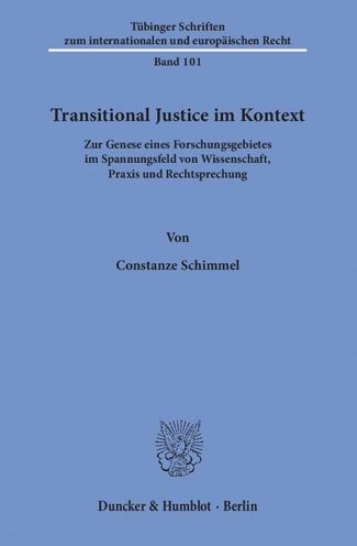 Cover for Schimmel · Transitional Justice im Kontex (Book) (2016)