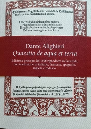 Cover for Dante Alighieri · Quaestio De Aqua Et Terra. Edizione Principe Del 1508 Riprodotta In Facsimile. Introduzione Storica E Trascrizione Critica Del Testo (Bok) (2021)