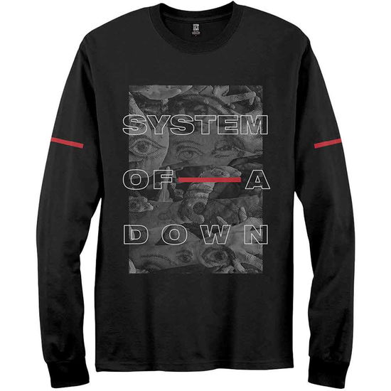 System Of A Down Unisex Long Sleeve T-Shirt: Eye Collage (Black) - System Of A Down - Merchandise - - 9950670580801 -