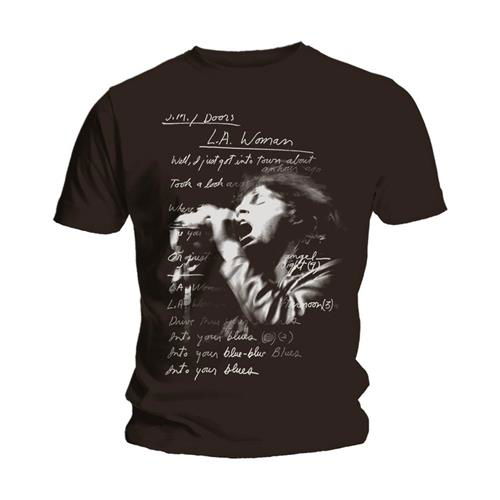 Cover for The Doors · The Doors Unisex T-Shirt: LA Woman Lyrics (Black) (T-shirt) [size M] [Black - Unisex edition] (2014)