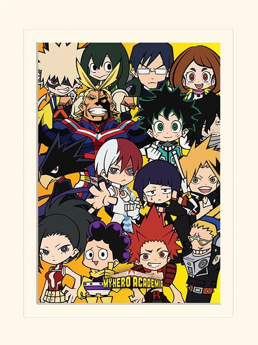 Cover for My Hero Academia · My Hero Academia - Chibi Characters White (Stampa In Cornice Bianca 30X40Cm) (MERCH)