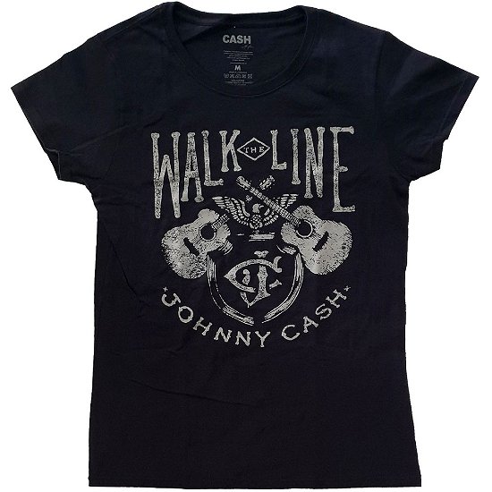 Johnny Cash Ladies T-Shirt: Walk The Line - Johnny Cash - Koopwaar -  - 5056368618802 - 