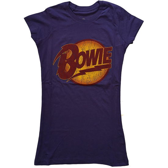 Cover for David Bowie · David Bowie Ladies T-Shirt: Vintage Diamond Dogs Logo (T-shirt) [size XS] [Purple - Ladies edition]