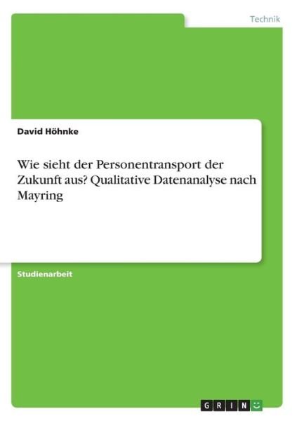 Cover for Höhnke · Wie sieht der Personentransport (Bog)