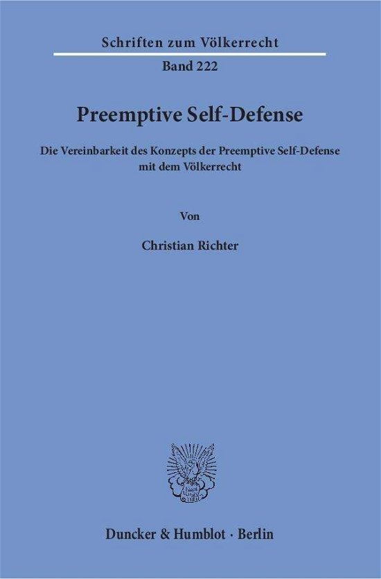 Cover for Richter · Preemptive Self-Defense. (Bog) (2016)