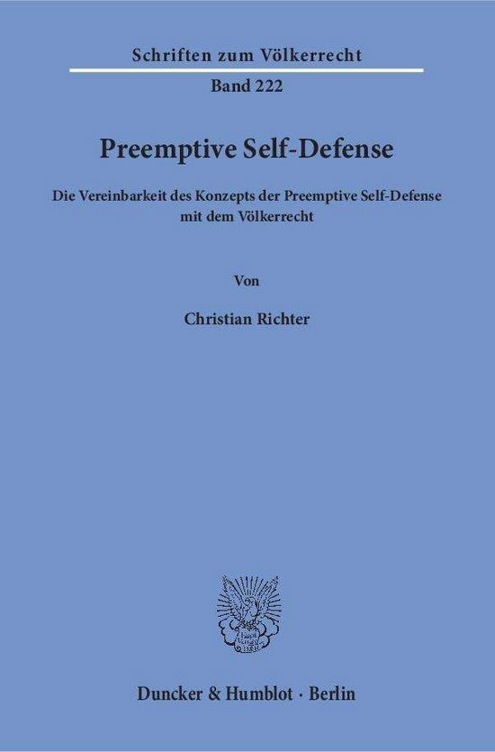 Cover for Richter · Preemptive Self-Defense. (Bok) (2016)