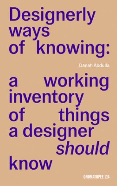 Danah Abdulla · Designerly ways of knowing (Paperback Book) (2022)