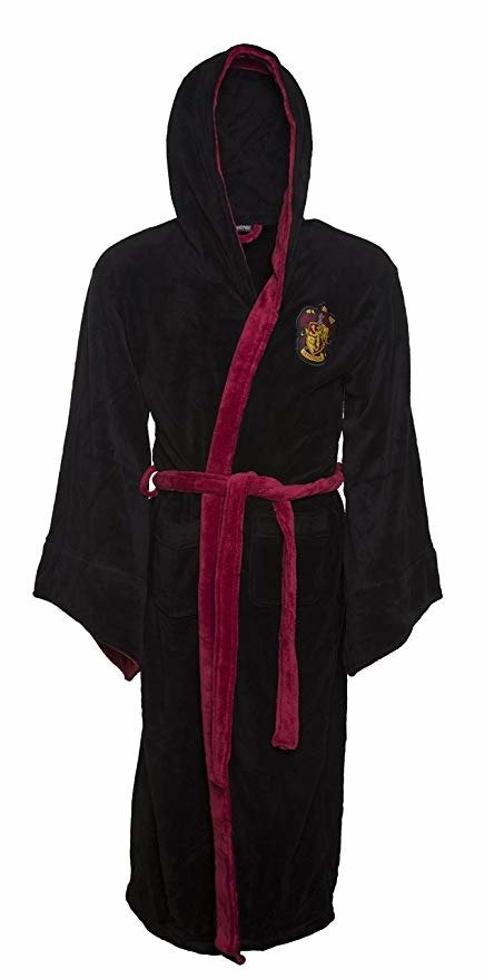 Harry Potter - Bathrobe - Gryffindor Fleece Black / Burgundy Oversized Hood and Sleeves - Groovy UK - Merchandise -  - 5055437912803 - February 7, 2019