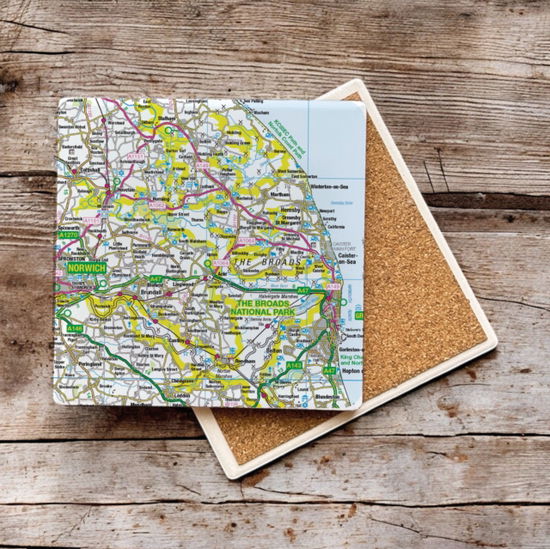 Cover for OS Map Ceramic Single Coaster - The Broads (MERCH) (2025)
