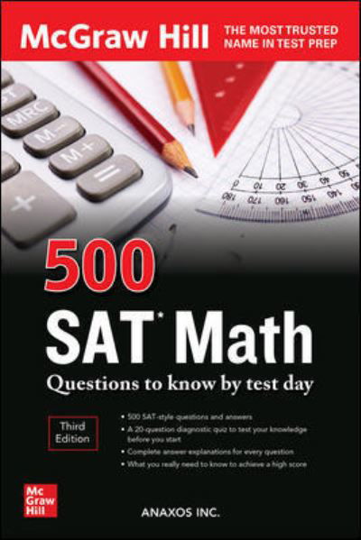 Cover for Anaxos Inc. · 500 SAT Math Questions to Know by Test Day, Third Edition (Paperback Book) (2022)