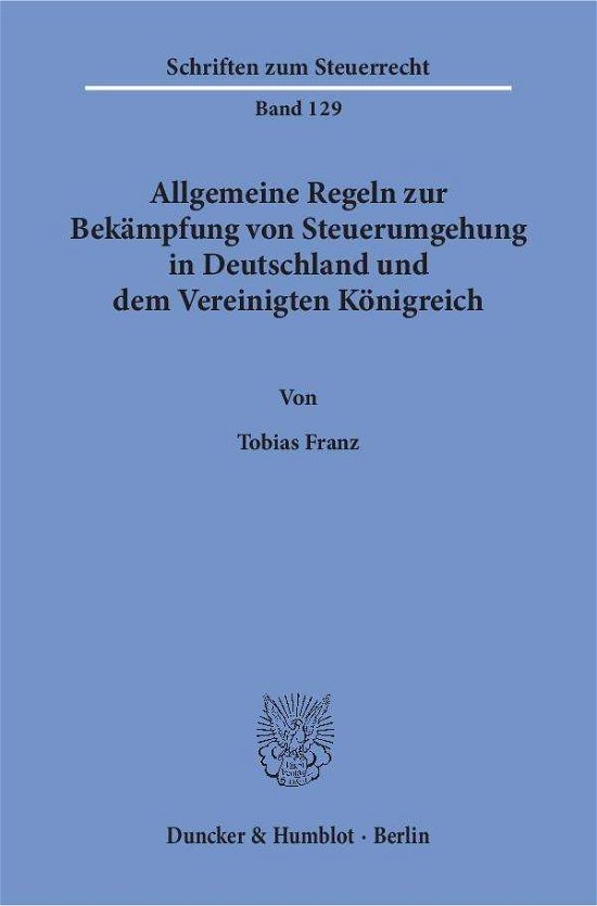 Cover for Franz · Allgemeine Regeln zur Bekämpfung (Book) (2017)