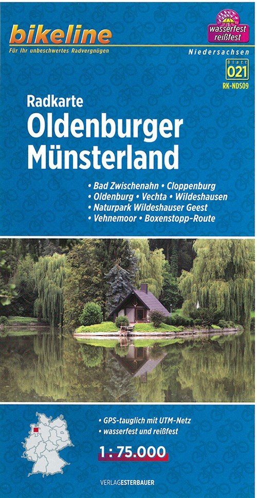 Cover for Esterbauer · Radkarte Oldenburger Münsterland: Bad Zwischenahn, Cloppenburg, Oldenburg, Vechta, Wildeshausen, Bikeline blatt 021 (Book) (2014)