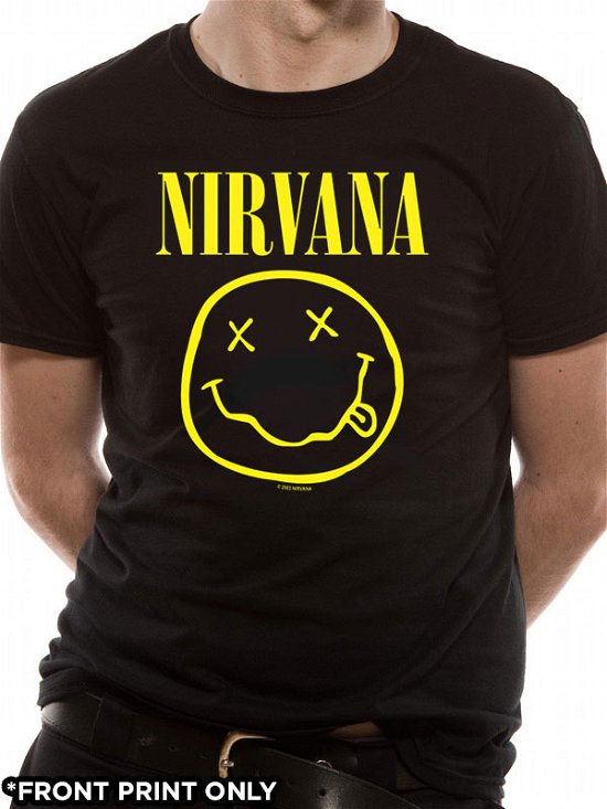 Cover for Nirvana · T-shirt (Unisex-xl) Smiley Logo Front Print Only (Black) (MERCH)