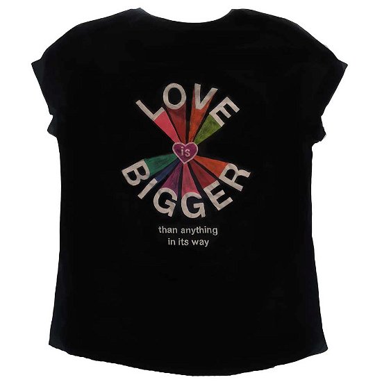 U2 Ladies Babydoll T-Shirt: Love Is Bigger (Back Print) - U2 - Mercancía -  - 5056561002804 - 