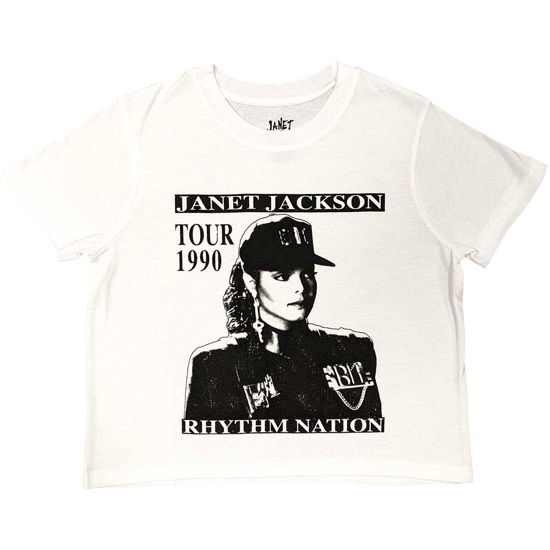 Janet Jackson Ladies Crop Top: Rhythm Nation - Janet Jackson - Fanituote -  - 5056737223804 - 
