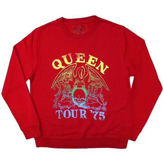 Cover for Queen · Queen Unisex Sweatshirt: Tour '75 Crest (CLOTHES) [size S]