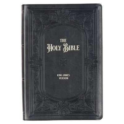Cover for Christian Art Publishers · KJV Holy Bible, Giant Print Full-Size, Faux Leather w/Ribbon Marker, Red Letter, Thumb Index, King James Version, Black Art Nouveau (Leather Book) (2022)