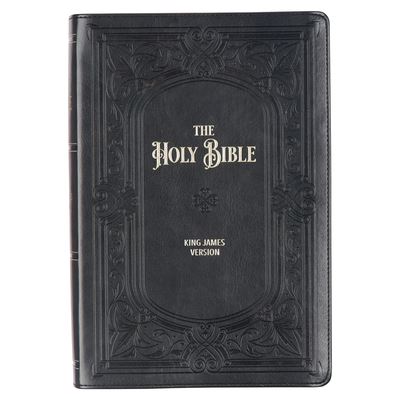 Cover for Christian Art Publishers · KJV Holy Bible, Giant Print Full-Size, Faux Leather w/Ribbon Marker, Red Letter, Thumb Index, King James Version, Black Art Nouveau (Lederbuch) (2022)