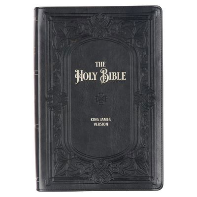 Cover for Christian Art Publishers · KJV Holy Bible, Giant Print Full-Size, Faux Leather w/Ribbon Marker, Red Letter, Thumb Index, King James Version, Black Art Nouveau (Skinnbok) (2022)