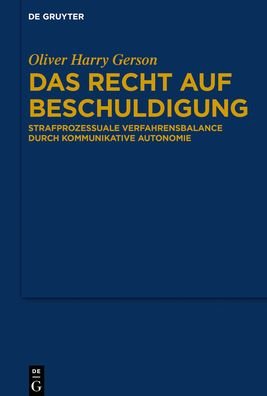 Cover for Gerson · Das Recht auf Beschuldigung (Book) (2016)