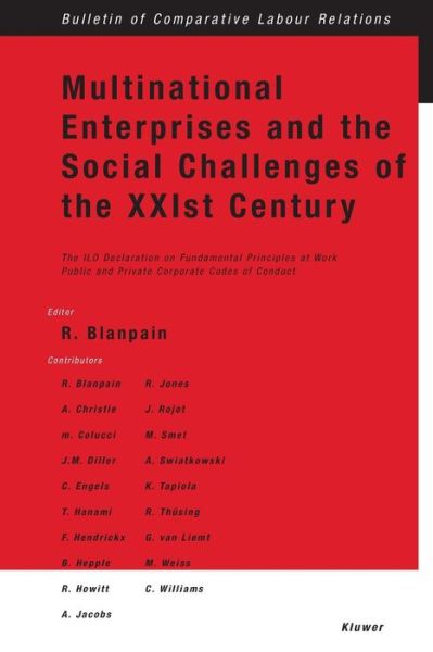 Cover for Prof.dr Roger Blanpain · Multinational Enterprises and the Social Challenges of the XXIst Century - Bulletin of Comparative Labour Relations Series Set (Paperback Bog) (2000)
