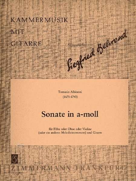 Cover for Albinoni · Sonate a-Moll, Violine (Flöte/ (Book)