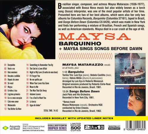 Barquinho / Maysa Sings Before The Dawn - Maysa - Musiikki - AQUARELA RECORDS - 8436569194805 - lauantai 1. helmikuuta 2020