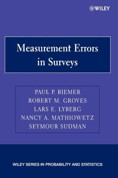 Cover for PP Biemer · Measurement Errors in Surveys - Wiley Series in Probability and Statistics (Pocketbok) (2004)