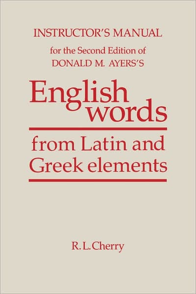 Cover for R.L. Cherry · English Words Instructor's Manual (Paperback Book) [2 Revised edition] (1986)