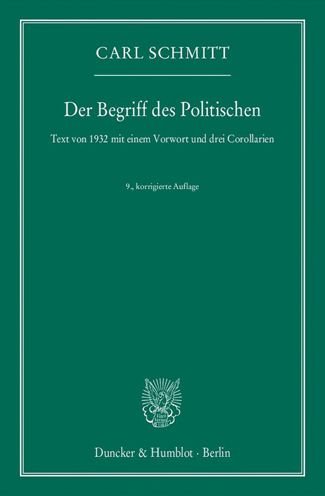Cover for Schmitt · Der Begriff des Politischen. (Bog) (2015)