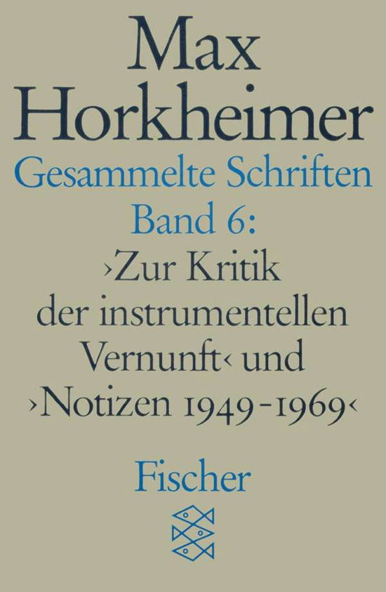 Cover for Max Horkheimer · Fischer TB.07380 Horkheimer.Schr.06 (Book)