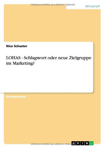 Cover for Schuster · LOHAS - Schlagwort oder neue Z (Book) [German edition] (2011)