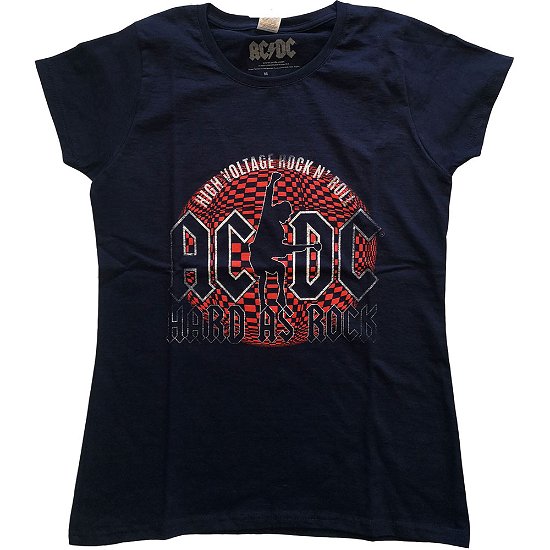 Cover for AC/DC · AC/DC Ladies T-Shirt: Hard As Rock (T-shirt) [size XS] [Blue - Ladies edition]