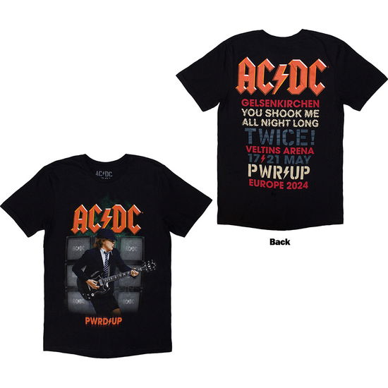 Cover for AC/DC · AC/DC Unisex T-Shirt: PWRD-UP Gelsenkirchen '24 (Back Print &amp; Ex-Tour) (T-shirt) [size S]