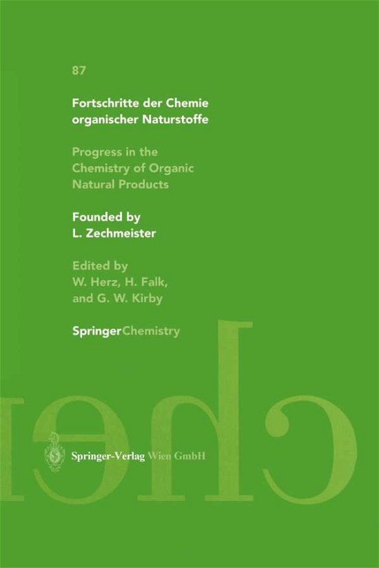 Cover for H. Budzikiewicz · Progress in the Chemistry of Organic Natural Products - Fortschritte der Chemie organischer Naturstoffe   Progress in the Chemistry of Organic Natural Products (Gebundenes Buch) [2004 edition] (2003)